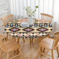 thumbnail image 3 of Round Table Cover with Elastic Edge and Boho Floral Pattern, 44 Inch Fits 38-42 Inch Tables Easy Clean, 3 of 7