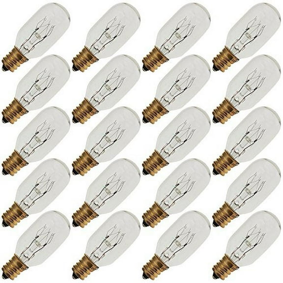 Industrial Performance 15T7C 130V, 15 Watt, T7, Candelabra Screw (E12) Base Tubular Light Bulb (20 Bulbs)