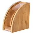 thumbnail image 5 of Tineasur Coffee Filter Storage Rack, Light Brown Wood, Large Capacity for Kitchen, 5 of 8