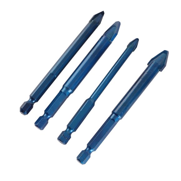 Concrete Drill Bit, 4 Pcs Tile Drill Bit Det Masonry Drill Bit Set Tile Tools Drill Bit Set for Glass, Ceramic, Tiles, Flower Pots, Wood