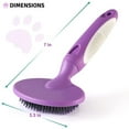 thumbnail image 6 of Poodle Pet Round Soft Bristle Hair Brush Pet Grooming Tool for Dogs & Cats, Purple, 6 of 10