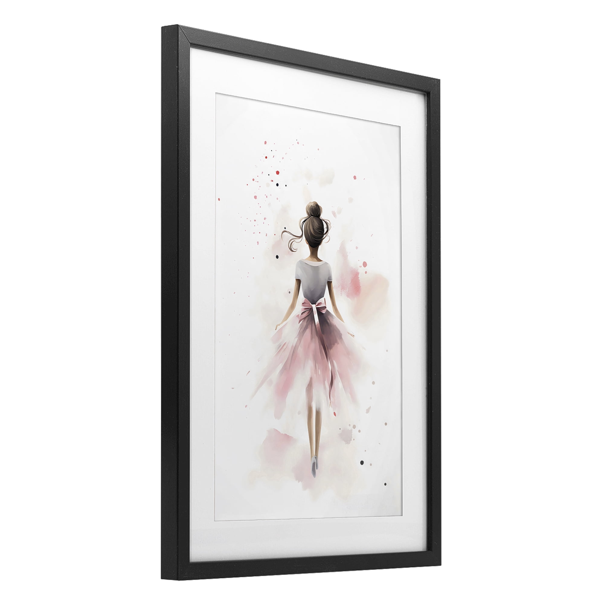 Stupell Industries Speckled Ballerina View Black Framed Print Under Glass, design by Creative Studio