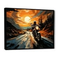 thumbnail image 2 of Designart "Riding With Expressionist Flair II" Motorcycle Floater Framed Canvas Wall Art, 2 of 5