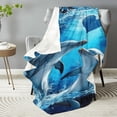 thumbnail image 2 of Contemporary Reversible Flannel Throw Blanket with Digital Dolphin - Multipurpose All-Season Cozy Sofa Blanket Perfect for Camping, Beach, Office Naps, and Home Decor - Unique Gifting Option, 2 of 7