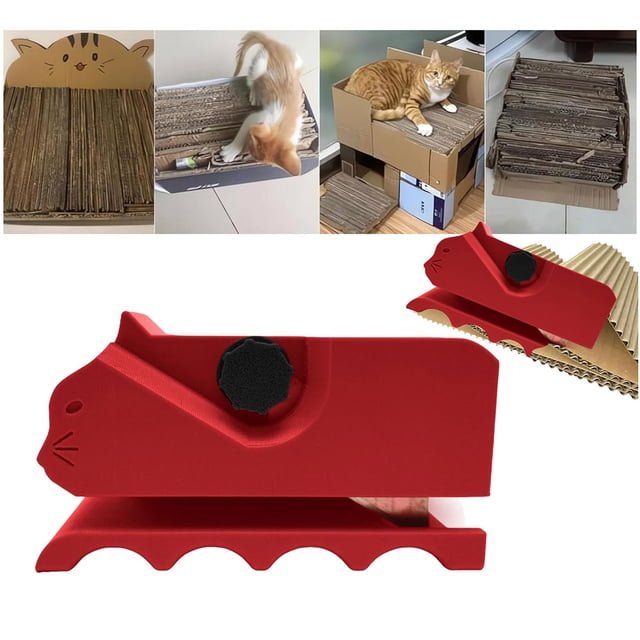 Cartoon 3D Printing Cardboard Stripper Cartón Cortero Creative Cortter Herramienta para Rasguños Gatos