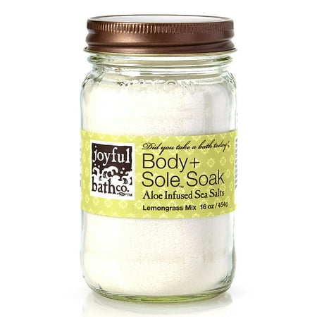 Lemon Bath Cubes - Joyful Bath Co Body & Sole Soak Sea Salts, Lemongrass, 16 Oz