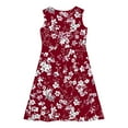thumbnail image 4 of Spazoro Little & Big Girls A-Line Dress, Crew Neck 2025 New Style Floral Print Sleeveless Summer Dresses for Child Girls Red Size 5 T, 4 of 7