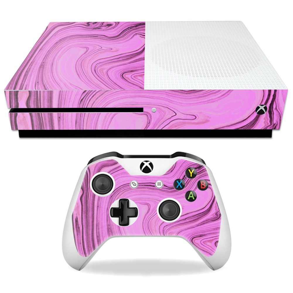 Skin Decal Wrap for Microsoft Xbox One S Pink Thai Marble