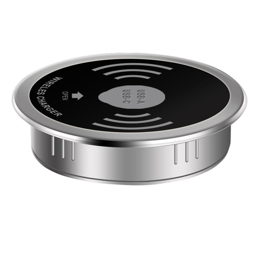 MesaSe USB Type-C Multiple Coil QI Wireless Charger Embedded Desktop Transmitter