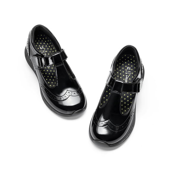 DREAM PAIRS Girls' Mary Jane Flats, Lightweight School Uniform Dress Shoes with Arch Support, Comfortable T-Strap Slip-On Shoes for Toddler/Little Kid