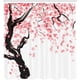 thumbnail image 2 of Cortina de ducha floral, 180 cm x 200 cm, rosa negro, cerezo en flor, juego de decoración de baño de tela con ganchos, 2 of 4