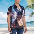 thumbnail image 2 of KLL Men's Hawaiian Shirt Short Sleeve Button Down Beach Shirts-Urban Style Colorful Dragon, 2 of 5