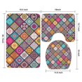thumbnail image 3 of Multicolor Ethnic Mandala Pattern Bathroom Rugs Sets 3 Piece,Toilet Cover Set,Absorbent Non Slip Bathroom Mats Sets with U-Shaped Contour Rug Toilet Rug Set, 3 of 5