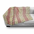 thumbnail image 3 of Abstract Soft Flannel Fleece Throw Blanket, Retro Stripes and Dots in Watercolor Featured Effects Nostalgic Pattern, Cozy Plush for Indoor and Outdoor Use, 50" x 60", Pale Yellow Coral, by Ambesonne, 3 of 6