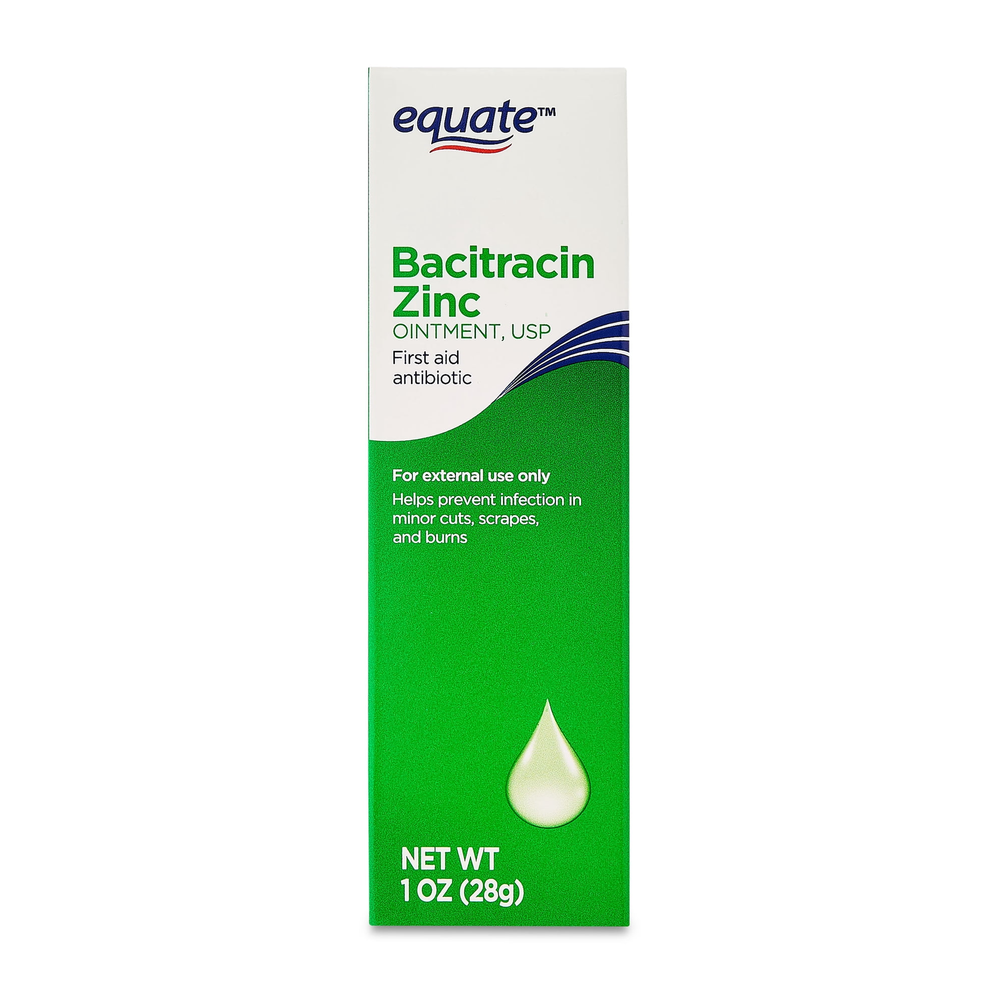 Equate First Aid Antibiotic Ointment, Bacitracin Zinc USP, 1 oz
