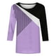 thumbnail image 4 of Elegante blusa de manga corta con cuello redondo retro para mujer con estampado de manga tres cuartos OAVQHLG3B Store lin121212, 4 of 4