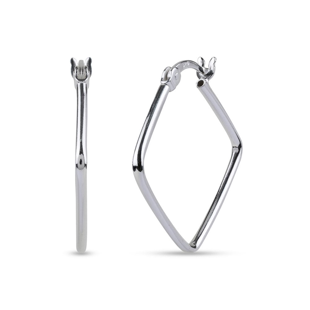 LeCalla 925 Sterling Silver Jewelry Geometric Dainty Click-Top Hoop Earrings for Women 22MM