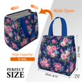 thumbnail image 3 of Pioneer Flower Floral Print Pattern Insulated Lunch Bag for Women & Adults,Large Portable Soft Cooler Lunch Bag,Thermal Food Storage Tote with Pearl Cotton,8.66L,8.75x5.75x9.5 Inch, 3 of 6