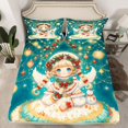 thumbnail image 2 of Homewish Chic Cartoon Princess Twin Sheet Sets,Merry Christmas Twin Fitted Sheet,Red Bowtie Bowknot Flat Sheet For Girls Kids,Ultra Soft Home Decor,3-Piece, 2 of 7