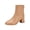 Khaki, variant on Women's Square Toe Block Heel Ankle Boots,Back Zip Stretch Shaft Sleek Dressy Casual Booties