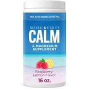 Natural Vitality Calm, Magnesium Citrate Supplement Powder, Anti-Stress Drink Mix, Raspberry Lemon, 16 Ounces