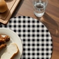 thumbnail image 3 of Farmhouse Round Placemats Set of 2 for Dinning Tables,Heat-proof Braided Table Mats 13 Inch,American Country Star Barn Black Plaid Berry Washable Place Mat for Kitchen Restaurant Party Table Decor, 3 of 9