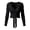 Black, variant on V Neck Wrap Crop Top For Women Long Sleeve Surplice Front Thumb Hole Slim Fitted Casual Tee