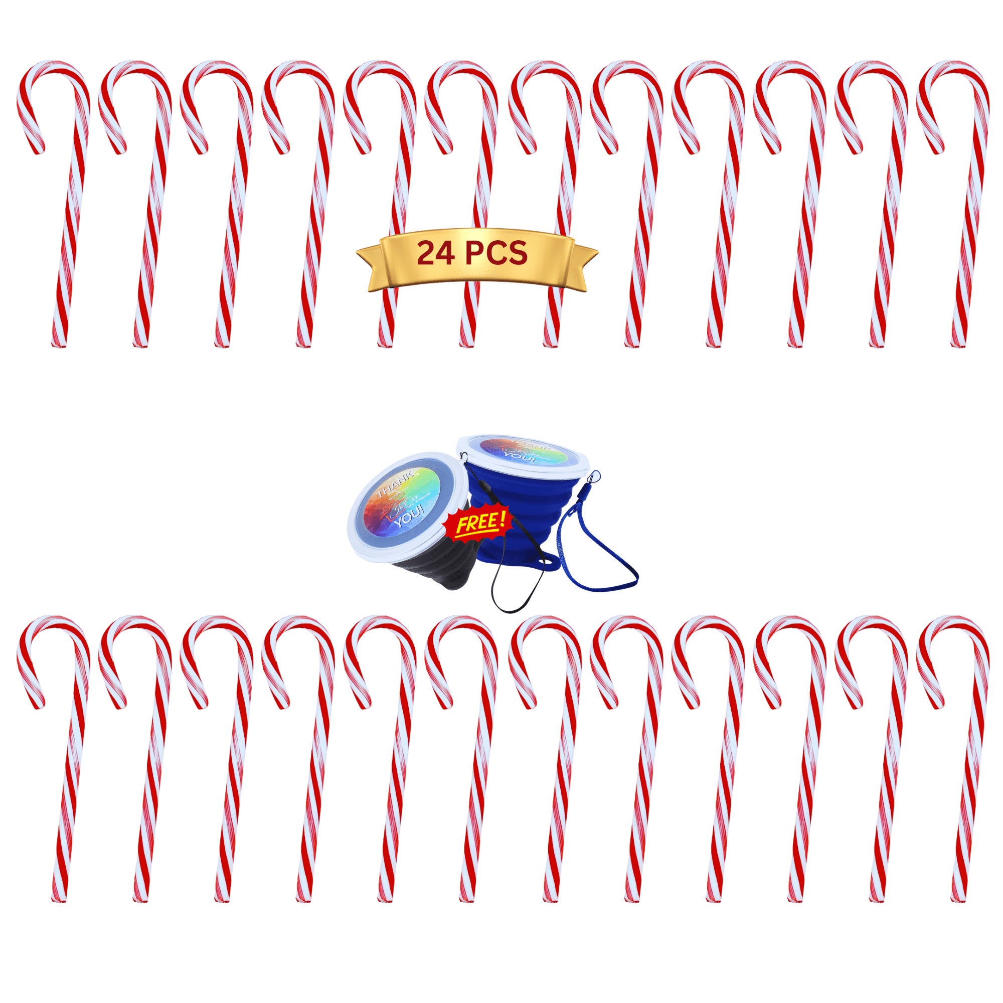 Classic Red and White Peppermint Candy Canes, Gluten Free Individually