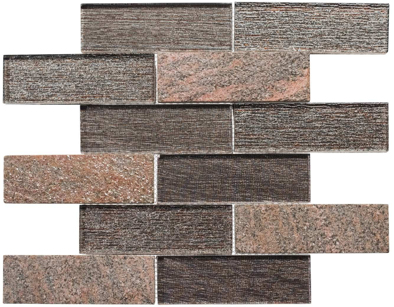 Laurens Matte and Polished Glass Mosaic Tile Sheet