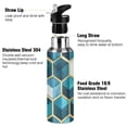 thumbnail image 3 of Yayeee 33oz Insulated Water Bottle Double Wall Stainless Steel with Flip Straw Lid, Light Blue Geometric Pattern, 3 of 7