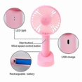 thumbnail image 5 of Mini Handheld Fan Portable Rechargeable Battery Operated Cooling Desktop With Base 3 Modes For Home Office Travel Outdoor A0nc, 5 of 5