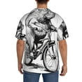 thumbnail image 3 of Honeii Capybara Riding Bicycle for Men's Short-Sleeved Button-Up Collared Shirt Featuring A Pocket, Perfect for Beach Vacations, And Travel Adventures.-X-Large, 3 of 5