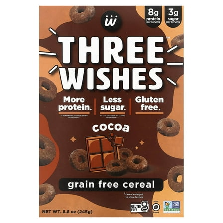 Three Wishes, Grain Free Cereal, Cocoa, 8.6 oz (245 g) Pack of 2