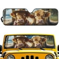 thumbnail image 2 of Uorisanigo Car Sun Shade Windshield Sunshade for Wrangler JK JKU TJ 1997-2018 Heat Shield Folding Sunshade Sun Visor Mat Protection for Car Interior(Hawaiian Highland Cow Print), 2 of 7
