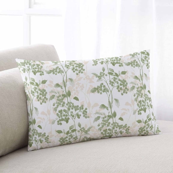 Sage Green Fruit Throw Pillow Covers, Vintage Plant Nature Botanical Flower Soft Breathable Pillow Cases with Invisible Zipper for Sleeping, Body Pillowcases for Couch Bed Sofa Chair 24x36 Inches