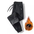 thumbnail image 3 of Pantalones casuales holgados y gruesos con forro polar para otoño e invierno para hombre, pantalones de lucha con doble cremallera, pantalones deportivos de fútbol, 3 of 5