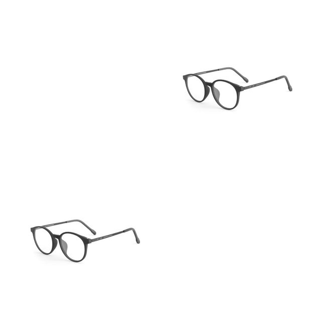 Qarigey Montura de gafas de lectura para mujer a la moda monturas de gafas flexibles monturas de gafas ópticas antideslizantes montura redonda Negro 2piezas