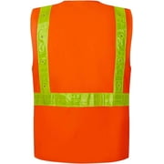 3C Products Premium ANSI Class 2 Safety Orange Safety Vest w/ 16 Bright LED Lights 3 Flashing Patterns - SV-LED-2270-XL