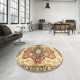 thumbnail image 3 of Ahgly Company Indoor Round Abstract Red Abstract Area Rugs, 8' Round, 3 of 6