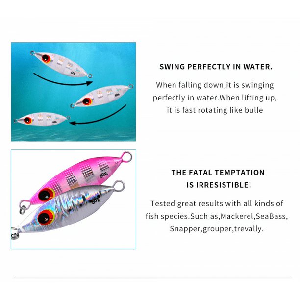 Metal Jigs Casting Jigs Assortment Jigging Spoon Minnow Long Casting for  Surf Fishing Bass Sea Trout Freshwater Saltwater Fishing Lure Kit