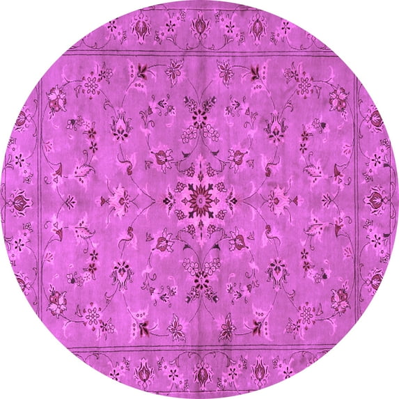 Ahgly Company Indoor Round Persian Purple Traditional Area Rugs, 6' Round