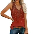 thumbnail image 2 of JTZGDY Tank Top for Women Cute Boho Floral Printed V Neck Summer Sleeveless Graphic T Shirt Tops Dressy Casual Loose Fit Cozy Tunic Blouses Red XL, 2 of 8
