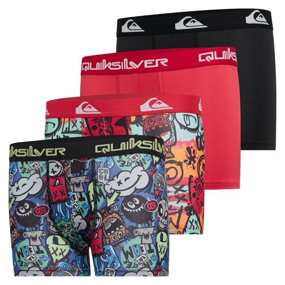 Calzoncillos bóxer Quiksilver para niños – Pack de 4, elásticos y transpirables