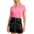 thumbnail image 1 of Bar III Boxy Cropped Crewneck (Rose), Rose, Très Petit, 1 of 3