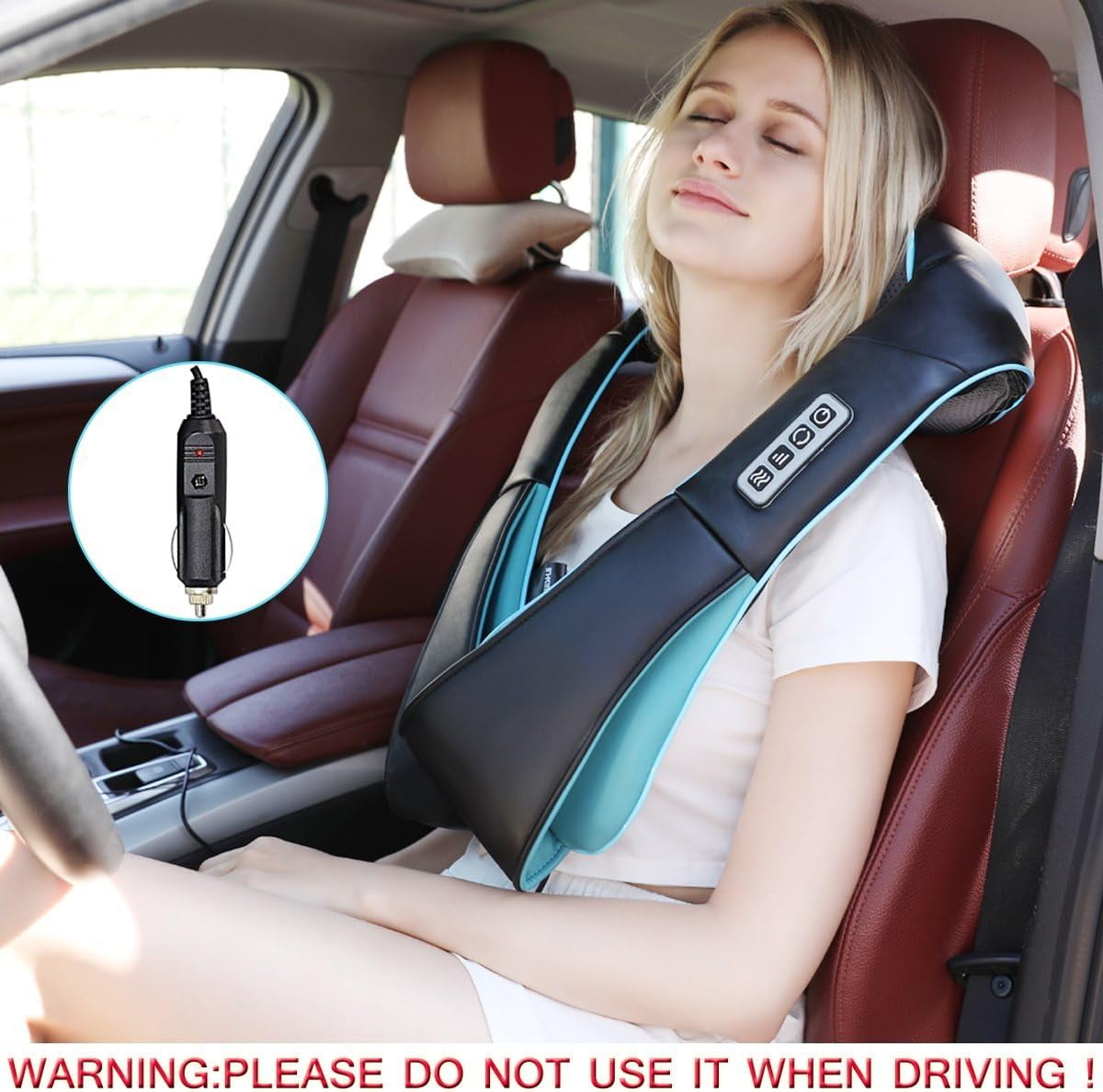 BN-LINK Neck Massager & Back Massager with Soothing Heat,Three Gears, Electric Deep Tissue 3D Kneading Massager for Shoulder, Leg, Full Body Muscle Pain Relief, Office and Home Use