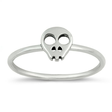 Filigree Skull Cutout Simple Gothic Ring New 925 Sterling Silver Band Size (Best Gothic Rock Bands)