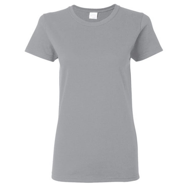 Gildan- Camiseta Missy de algodón grueso de manga corta para chica/mujer (Gris Sport)