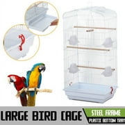 SalonMore 37" Large Tall Bird Parrot Cage Canary Parakeet Finch Bird Cage Bird Supplie White