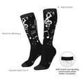 thumbnail image 6 of Zufioo Falling Musical Print Long High Thigh Socks Knee-High Warm Stocking Women Boot Sock Leg Warmer High Socks for Daily Wear, Cosplay, 6 of 6