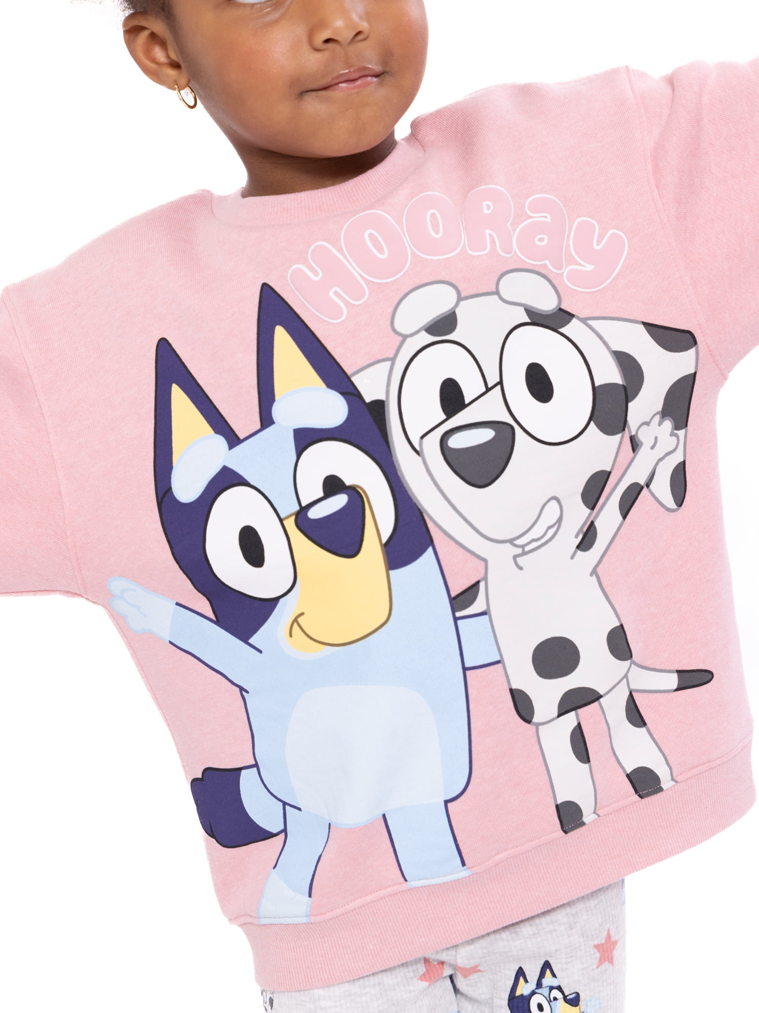 Bluey Toddler Girls Long Sleeve Graphic Print Sweatshirt and Matching Flare Leggings Set, 2-Piece, Sizes 12M-5T